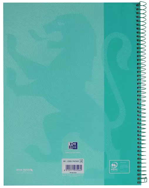 Een Notitieboek Oxford Touch Europeanbook A4+ 4-gaats lijn 80vel pastel mint koop je bij De Joma BV