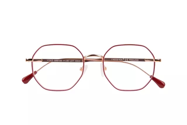 Een Leesbril I Need You +1.00 dpt Yoko rood-koper koop je bij De Joma BV