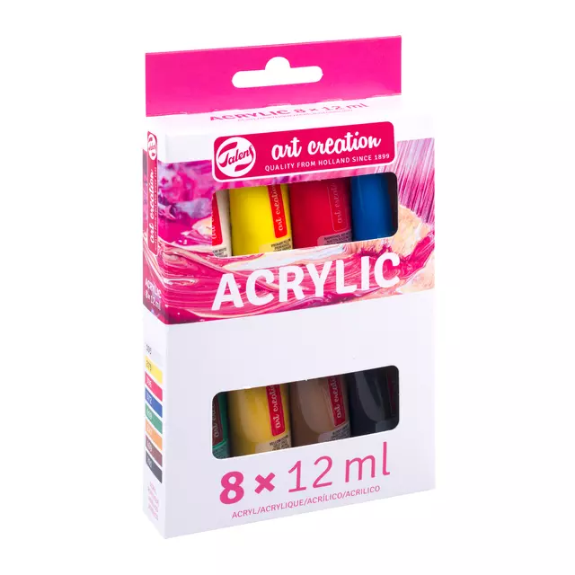 Een Acrylverf TAC 12ml set 8 kleuren koop je bij All Office Kuipers BV