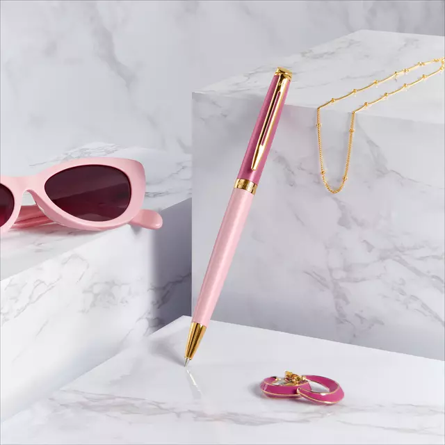 Een Vulpen Waterman Hémisphère Colour Blocking pink GT medium koop je bij Friese Schrijfkamer