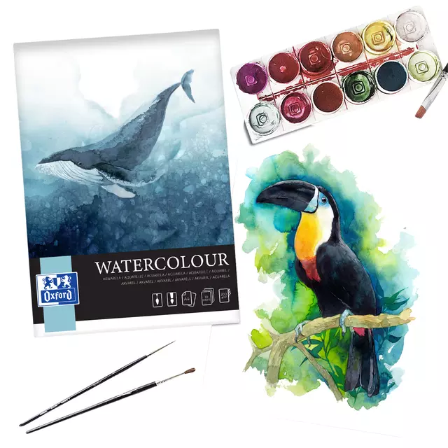 Tekenblok Oxford Watercolour A4 10 vel 300 gram spiraal