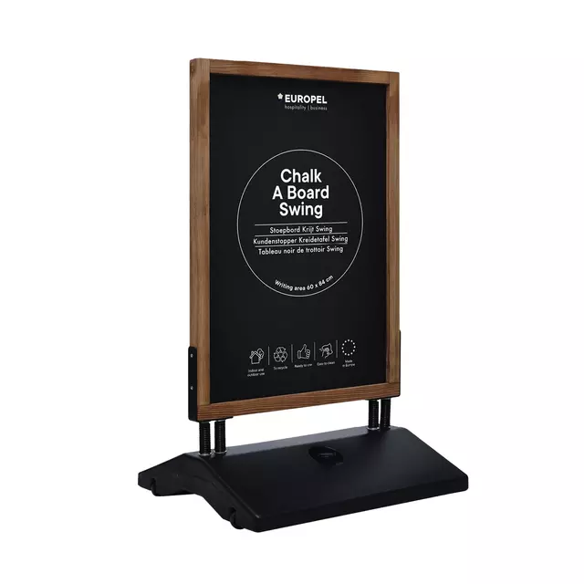 Een Krijt stoepbord Europel Swing 70x100cm koop je bij Schellen Boek- en Kantoorboekhandel