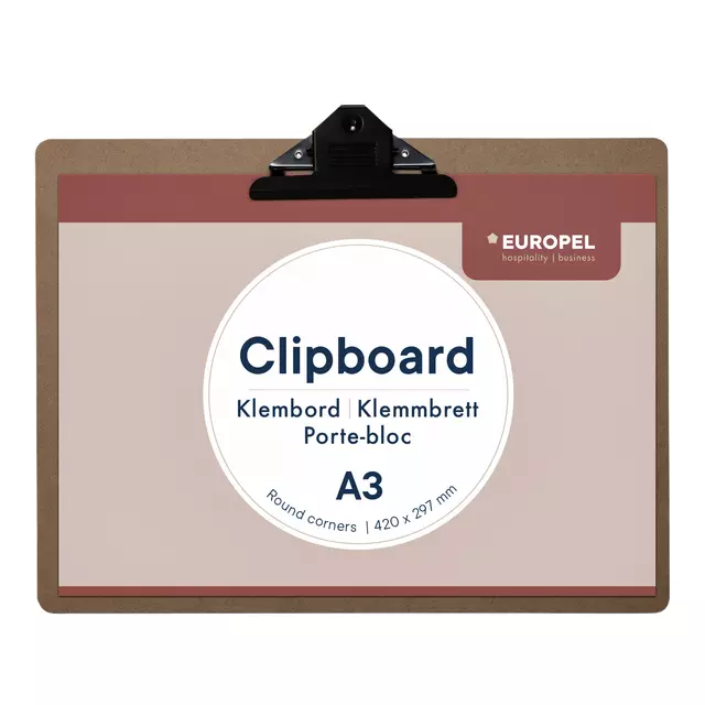 Een Klembord Europel A3 liggend hout koop je bij Kantorice office & business supplies