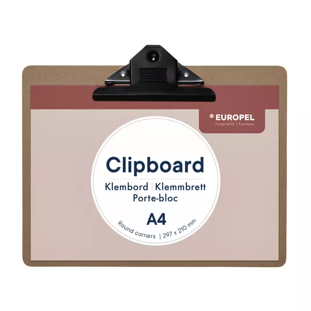 Een Klembord Europel A4 liggend hout koop je bij Clippz! Office Supplies