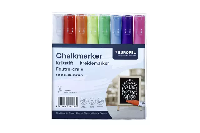 Een Krijtstift Europel 3mm assorti etui 8 stuks koop je bij De Rijk Kantoorshop