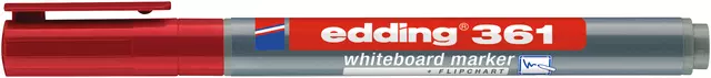 Een Viltstift edding 361 whiteboard rond 1mm rood koop je bij Clippz! Office Supplies