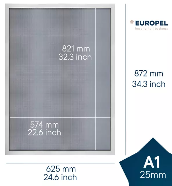 Een Kliklijst Europel A1 25mm mat wit koop je bij De Joma BV