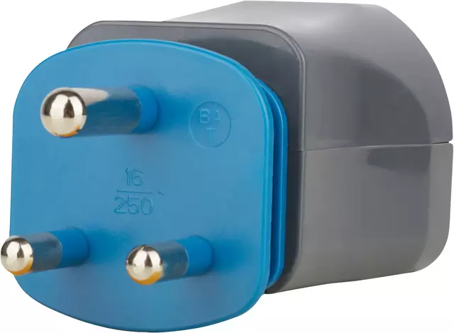 Een Reisstekker Brennenstuhl adapter wereld 150 landen met aarding zwart koop je bij Romijn Office Supply