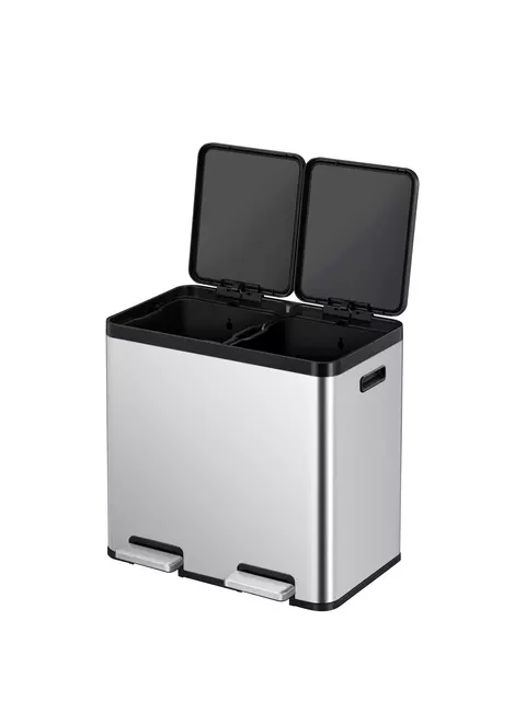Een Afvalbak EKO Essential Recycler 2x22liter RVS koop je bij All Office Kuipers BV