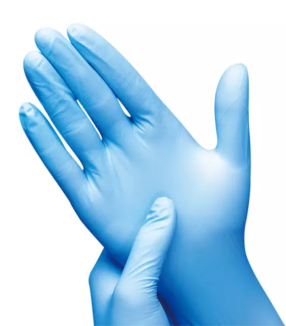 Een Handschoen Hynex M nitril blauw pak à 100 stuks koop je bij QuickOffice BV