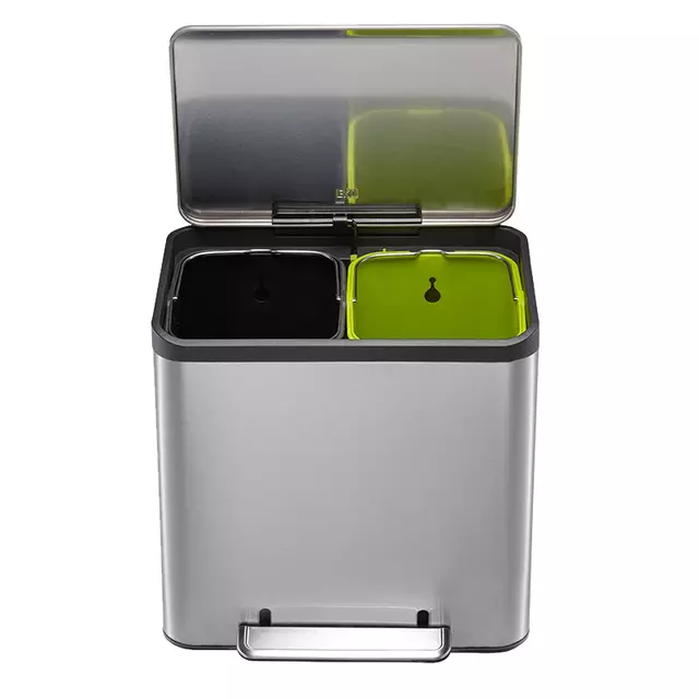 Een Afvalbak EKO EcoCasa Recycler 2x15l RVS koop je bij All Office Kuipers BV