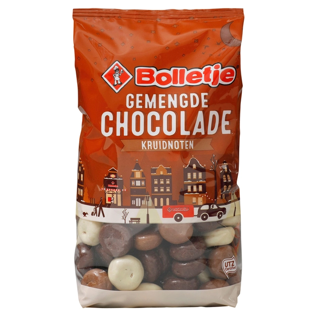 Een Kruidnoten Bolletje chocolade gemengd 250gr koop je bij VDP Office