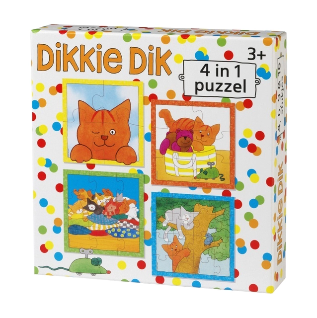 Een Puzzel Dikkie Dik 4 in 1 puzzel (4+6+9+16 stukjes) koop je bij van Kerkvoorde & Hollander B.V.