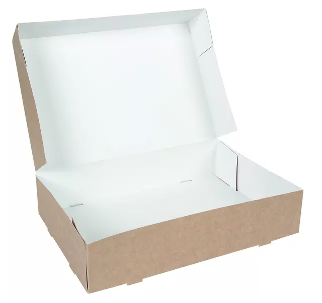 Een Boîte alimentaire IEZZY 35cm sans plastique brun 10 pièces koop je bij QuickOffice BV