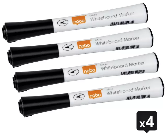 Een Viltstift Nobo whiteboard Glide fijn 1mm zwart koop je bij All Office Kuipers BV