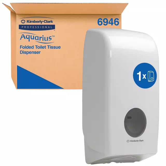 Een Toiletpapierdispenser Aquarius gevouwen tissue wit 6946 koop je bij iPlusoffice