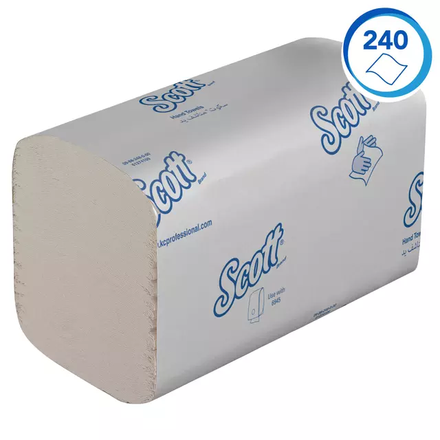 Een Handdoek Scott 6669 Ess. i-vouw 1-lgs 20x32cm wit koop je bij All Office Kuipers BV