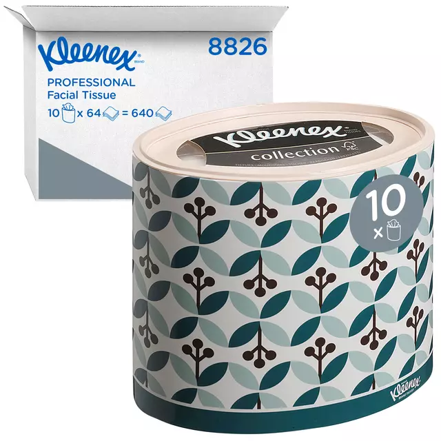 Een Facial tissues Kleenex 3-laags ovaal 10x64stuks wit 8826 koop je bij De Rijk Kantoorshop