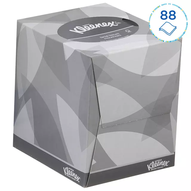 Een Facial tissues Kleenex 2-laags kubus 12x88stuks wit 8834 koop je bij De Joma BV