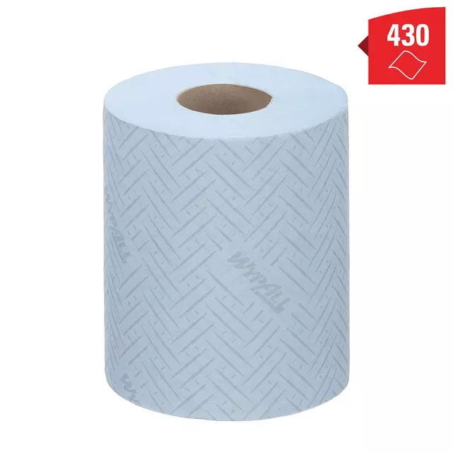 Een Poetsrol WypAll L10 1-laags 18,3cm163m 430vel blauw 6223 koop je bij Company Supplies