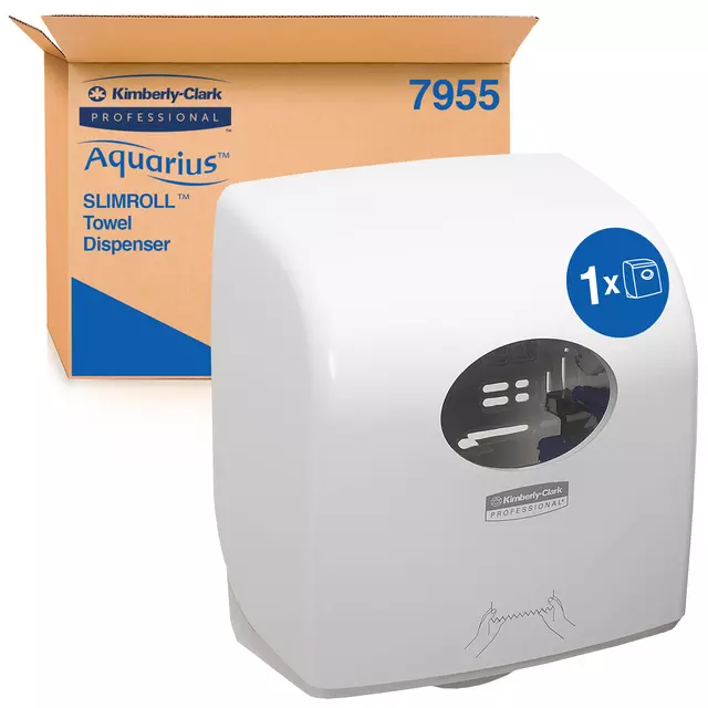 Een Handdoekroldispenser Aquarius Slimroll wit 7955 koop je bij De Joma BV