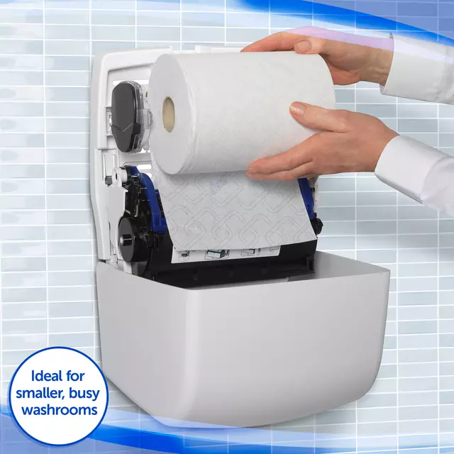 Een Handdoekroldispenser Aquarius 7955 Slimroll wit koop je bij All Office Kuipers BV