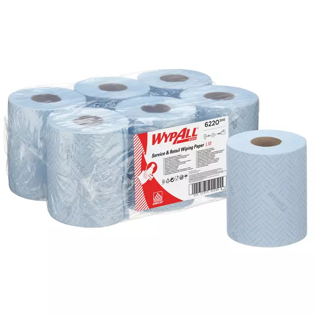 Een Poetsrol WypAll L10 1-laags 18,3cm106m 280vel blauw 6220 koop je bij Sysdicom BV