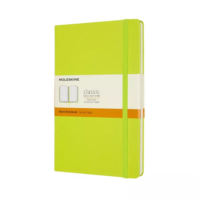 Een Notitieboek Moleskine large 130x210mm lijn hard cover lemon green koop je bij De Joma BV