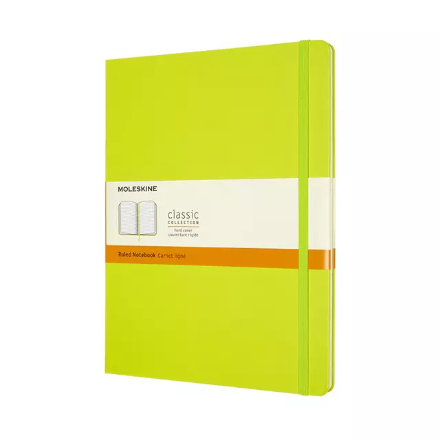 Een Notitieboek Moleskine XL 190x250mm lijn hard cover lemon green koop je bij De Joma BV