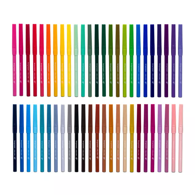 Een Viltstift Bruynzeel set á 50 kleuren koop je bij De Joma BV