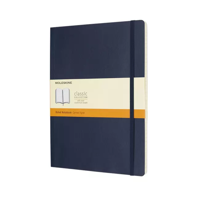 Een Notitieboek Moleskine XL 190x250mm lijn soft cover sapphire blue koop je bij Continu Kantoor