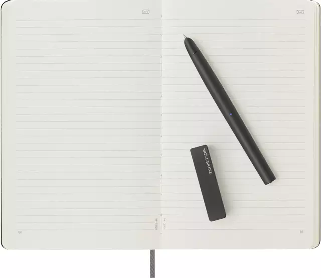 Een Smart Writing Set Pen Moleskine + Smart notitieboek large 130x210mm lijn zwart koop je bij Kantoorboekhandel Van Atten