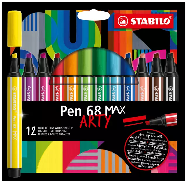 Een Viltstift STABILO Pen 68/12 Max Arty 12st assorti koop je bij All Office Kuipers BV