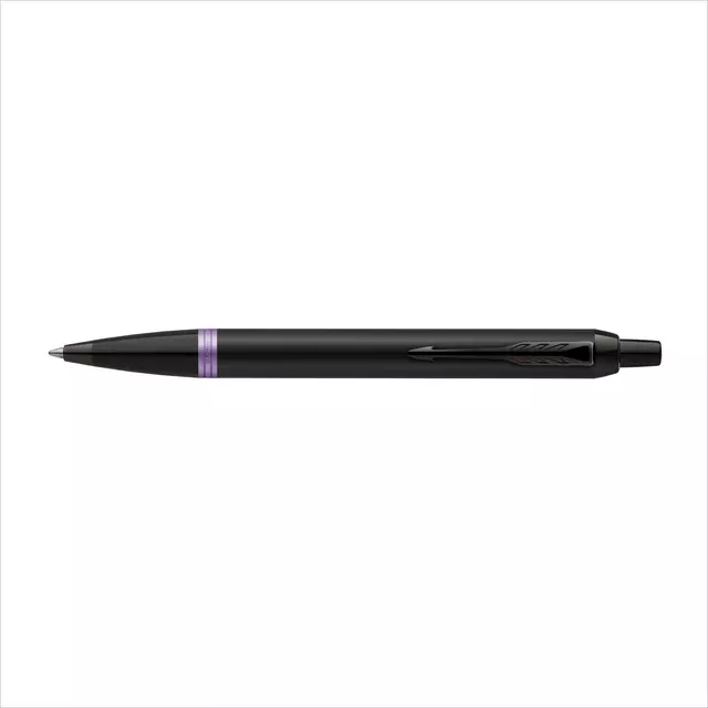 Een Balpen Parker IM black purple vibrant ring medium blister à 1 stuk koop je bij De Joma BV