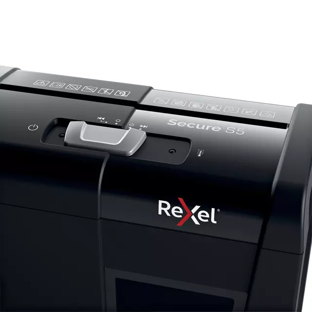 Een Papiervernietiger Rexel Secure S5 stroken 6mm koop je bij Egner kantoorspecialisten