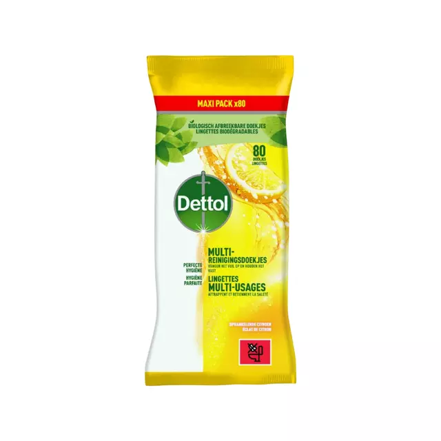 Een Reinigingsdoekjes Dettol Citrus 80 stuks koop je bij Sysdicom BV