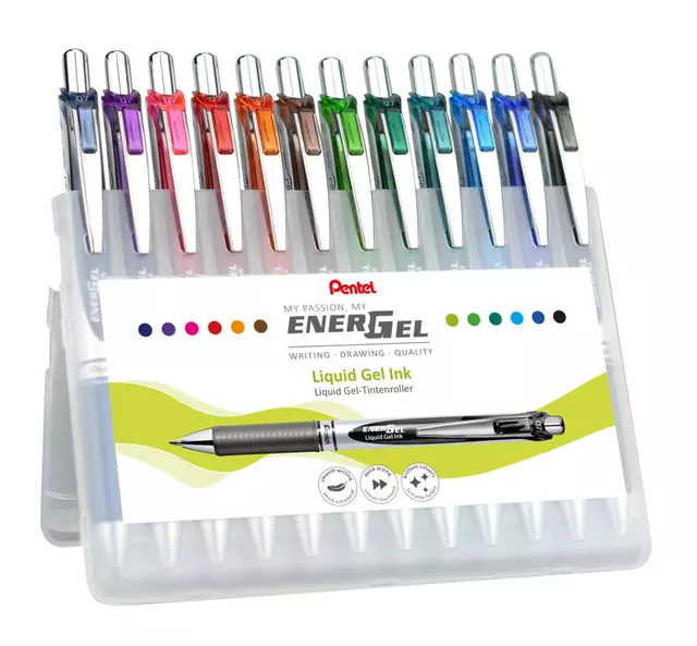 Een Gelschrijver Pentel Energel BL77 0.4mm etui à 12 kleuren koop je bij De Rijk Kantoorshop