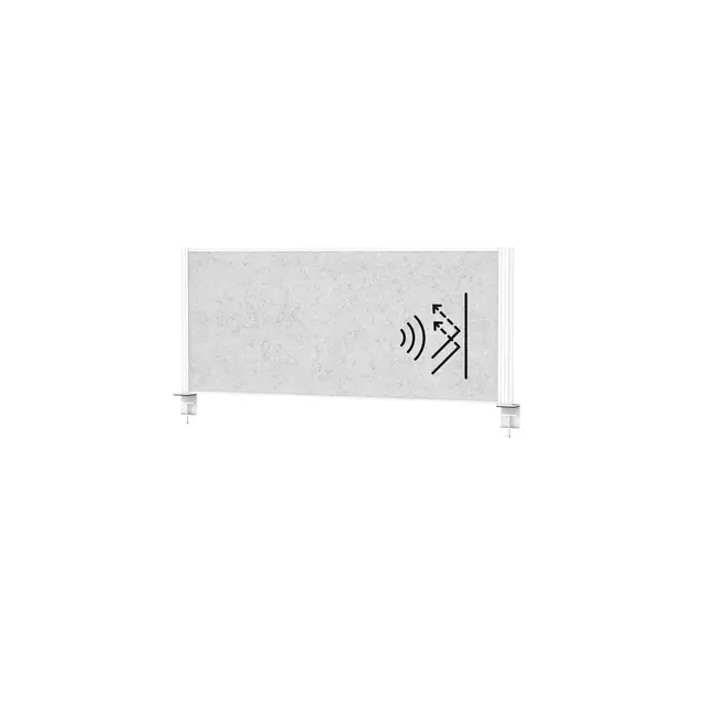 Een Scheidingswand MAUL akoestiek 120x50 lichtgrijs wit frame tafelklem koop je bij De Joma BV