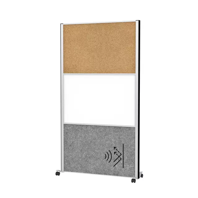 Een Cloison acoustique MAUL 100x180 liège, tableau blanc, gris/alu mobile koop je bij QuickOffice BV