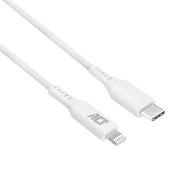 Een Kabel ACT USB-C naar Lightning laad -en data 1m koop je bij All Office Kuipers BV