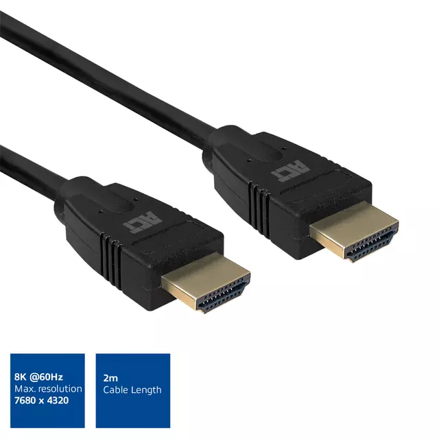 Een Kabel ACT HDMI Ultra High Speed 2 meter koop je bij Clippz! Office Supplies