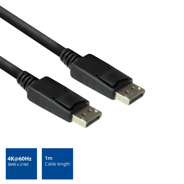 Een Kabel ACT DisplayPort 1 meter zwart koop je bij Den Otter Kantoorpartners B.V.