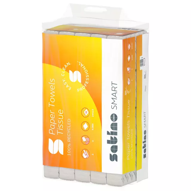 Een Handdoek Satino Smart PT3 V-vouw 2-laags 240x230mm 20x200vel wit 276490 koop je bij Romijn Office Supply