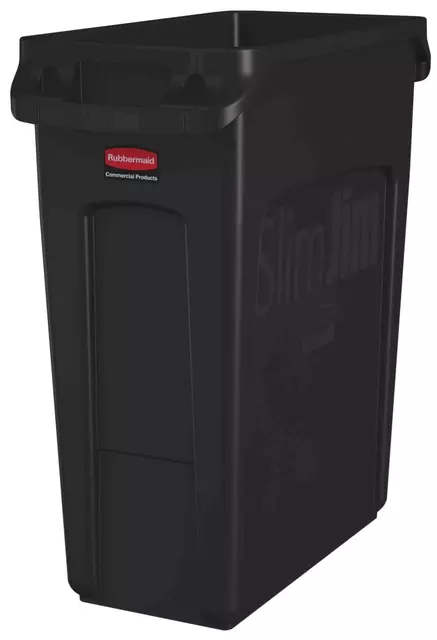 Buy your Afvalbak Rubbermaid Slim Jim Vented met luchtsleuven 60liter bruin at QuickOffice BV