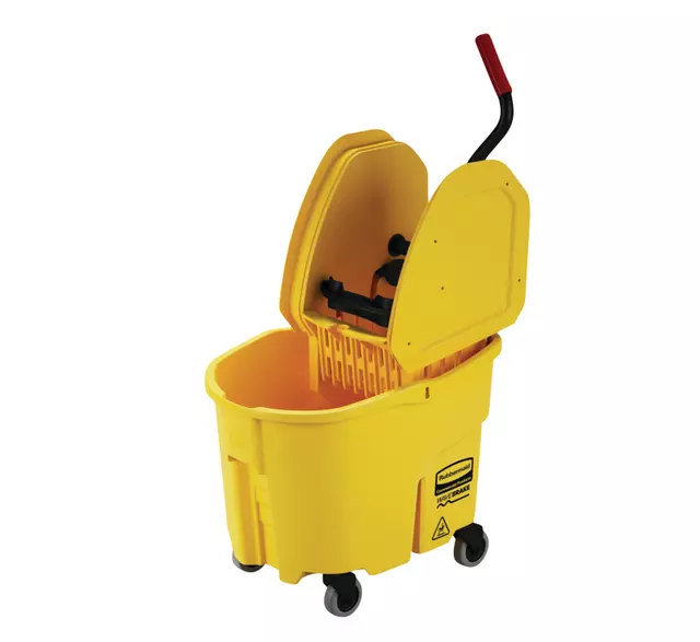 Een Mopemmer Rubbermaid Wavebrake met wringer 33liter geel koop je bij De Joma BV