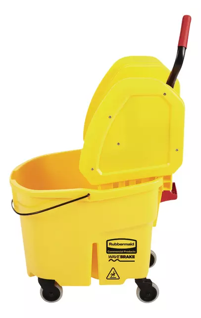 Een Mopemmer Rubbermaid Wavebrake met wringer 33liter geel koop je bij Quality Office Supplies