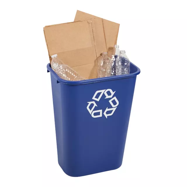 Een Papierbak Rubbermaid recycling groot 39L blauw koop je bij WinkelVolWinkels