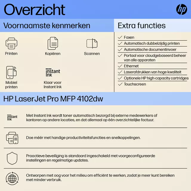 Een Multifunctional Laser HP laserjet 4102dw koop je bij De Rijk Kantoorshop