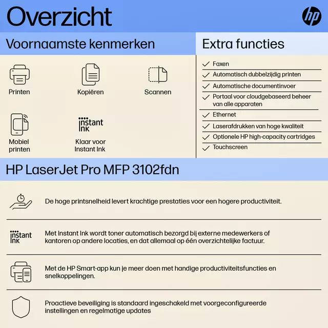 Een Multifunctional Laser HP laserjet 3102fdn koop je bij De Rijk Kantoorshop