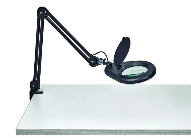 Een Loeplamp MAUL Viso LED tafelklem zwart koop je bij All Office Kuipers BV